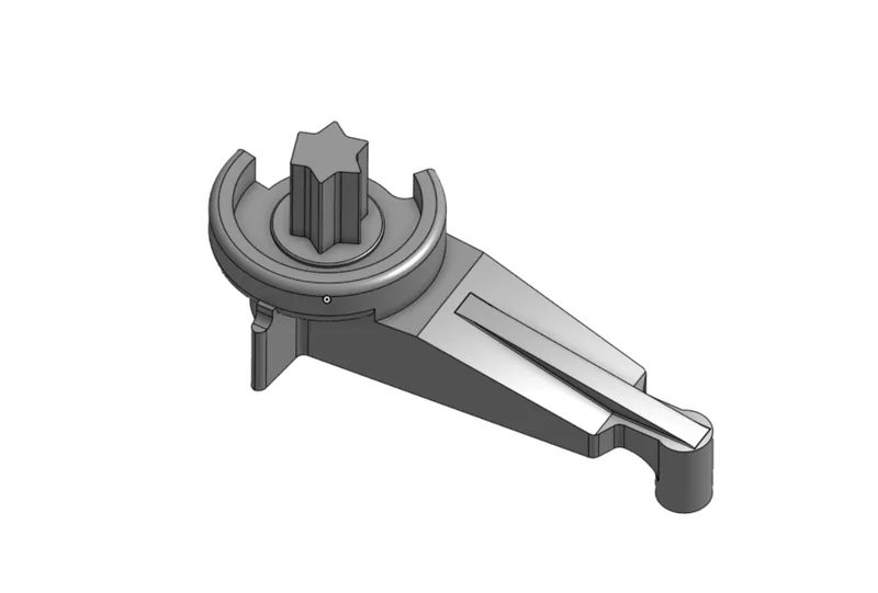 Modelo CAD de una palanca de accionamiento.